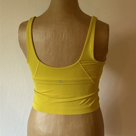 Lululemon sz 4 Align Tank Yellow Pear great pre owned condition with pads - Picture 2 of 6